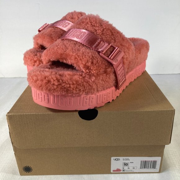 NIB UGG Fluffita Flatform Sheepskin Slides, Pink Blossom, Sz. 8 and 10 - Picture 4 of 9